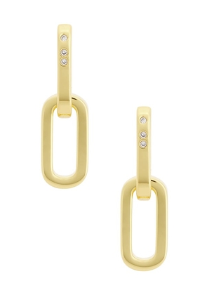 ANNI LU Golden Link Earring in Metallic Gold.