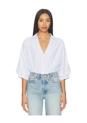 Brochu Walker Kate Shirt in Blue,White. Size L. Also in M, S, XS.