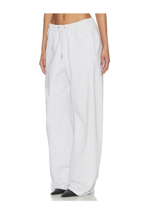 Alexander Wang Mid Rise Sweatpant With Rhinestone Drawcord in Light Grey. Size L. Also in M, S, XS.