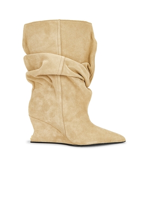 BALMAIN Ankle Wedge Boot in Beige. Size 36. Also in 40.