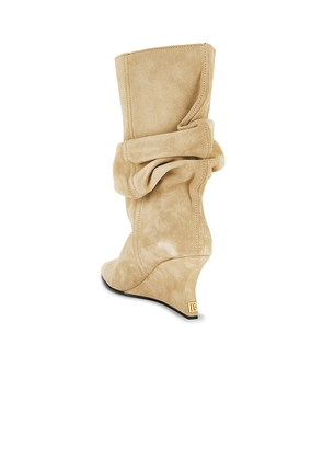 BALMAIN Ankle Wedge Boot in Beige. Size 36. Also in 40.