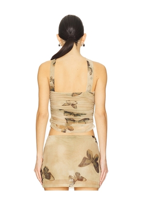 h:ours Imogen Top in Beige,Olive. Size S. Also in M, XL.