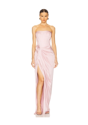 Gaurav Gupta The Roz Corseted Draped Gown in Blush. Size 6. Also in 4.