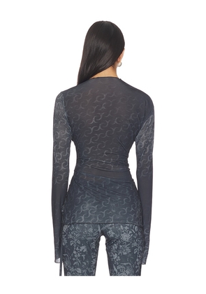 Jade Cropper Side Slit Top in Dark Grey. Size 34. Also in 36, 40.