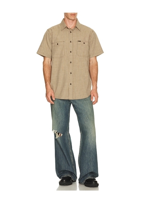 Filson Chambray Shirt in Brown. Size L. Also in M, S, XL/1X.
