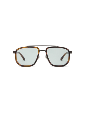 Gucci Noble Tip Rectangular Sunglasses in Brown.