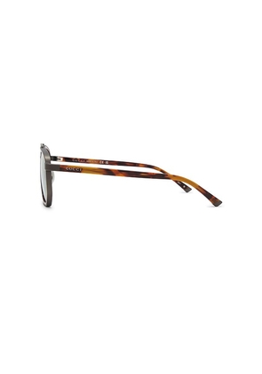 Gucci Noble Tip Rectangular Sunglasses in Brown.