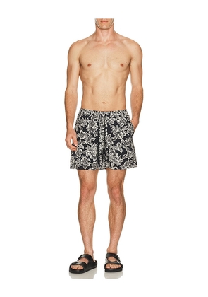 Fair Harbor Bungalow Swim Trunk in Black. Size L. Also in S, M, XL/1X.
