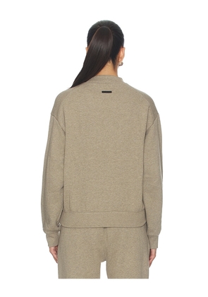 Fear of God ESSENTIALS Classic Crewneck Sweatshirt in Taupe. Size L. Also in XS, S, M, XL.