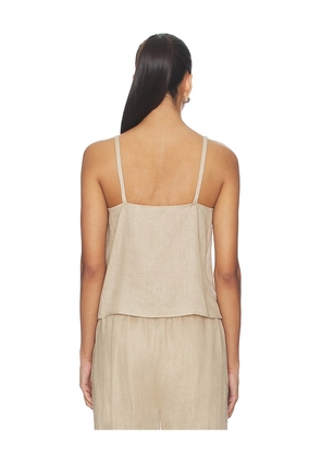 FRAME The Linen Button Cami in Beige. Size L. Also in XS, S, M.