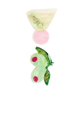 Frasier Sterling Tini Time Claw Clip Set in Olive.