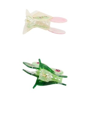 Frasier Sterling Tini Time Claw Clip Set in Olive.