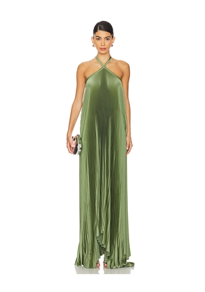 L'IDEE Deesse Gown in Green. Size 12/L. Also in 10/M, 14/XL, 6/XS, 8/S.
