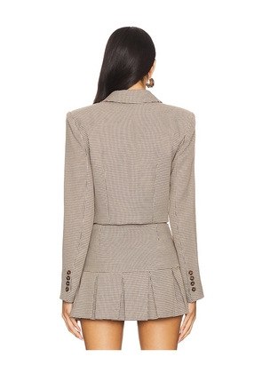 MORE TO COME Florita Crop Blazer in Brown. Size XS. Also in S.