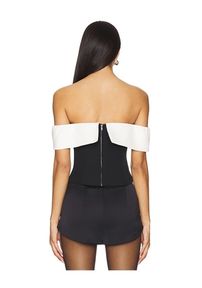 MAJORELLE Koraline Top in Black, White. Size XL. Also in S.