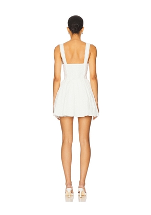 MORE TO COME Bonnie Mini Dress in White. Size M. Also in XS, L.