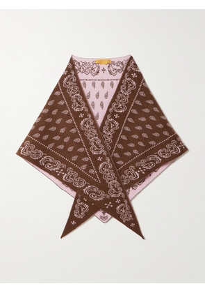 Guest In Residence - The Wild Rag Cashmere-jacquard Bandana - Brown - One size