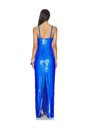L'AGENCE Karma Sequin Maxi Dress in Royal. Size 00. Also in 4, 6.