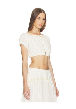 LOBA Cecilia Crop Top in Ivory. Size XXS. Also in L, XL.
