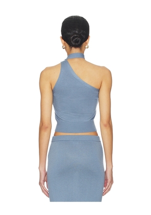 Lovers and Friends Genie One Shoulder Tank Top in Blue. Size L. Also in XS, S, M, XL.