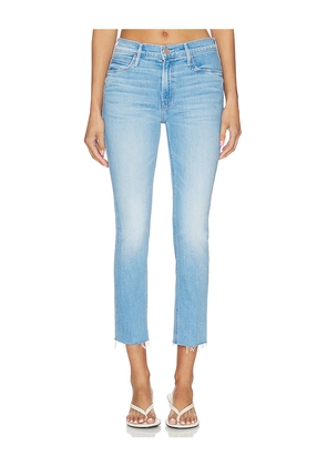 MOTHER The Mid Rise Dazzler Crop Fray Jeans in Blue. Size 23. Also in 24, 25, 26, 27, 28, 29, 30, 31, 32, 33, 34.