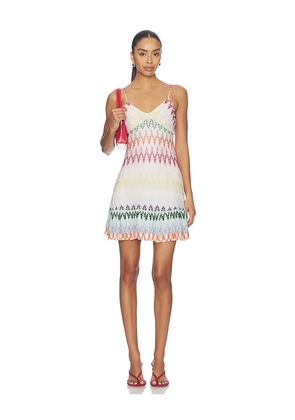 Missoni Sleeveless Short Dress in Metallic Neutral,Yellow. Size 36/0. Also in 38/2, 40/4.