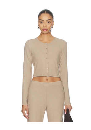LESET Lauren Crop Cardigan II in Nude. Size L. Also in M, S, XL, XS.