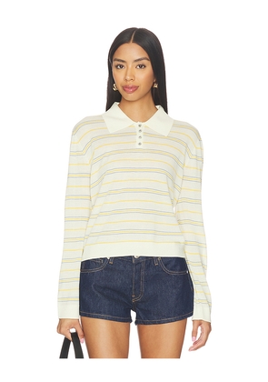 LESET James Stripe Polo in Lemon. Size M. Also in S, XS.