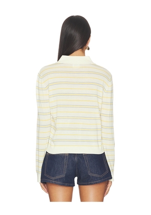 LESET James Stripe Polo in Lemon. Size M. Also in S.