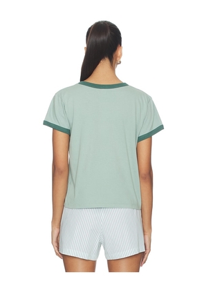 LESET Margo Ringer Tee in Teal. Size L. Also in S.