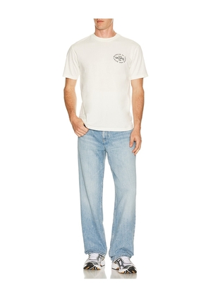 Museum of Peace and Quiet Stamp T-Shirt in White. Size L. Also in XS, S, M, XL/1X.