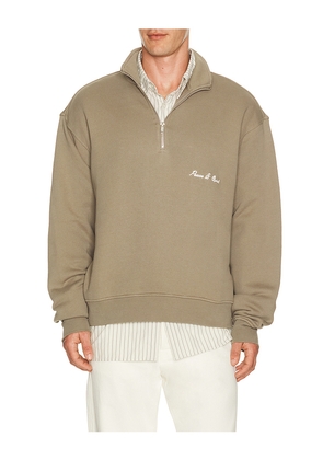 Museum of Peace and Quiet Signature Quarter Zip in Brown. Size L. Also in M, S, XL/1X, XS.