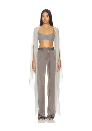 Lapointe Mesh Shrug in Metallic Silver. Size L. Also in S, XS.