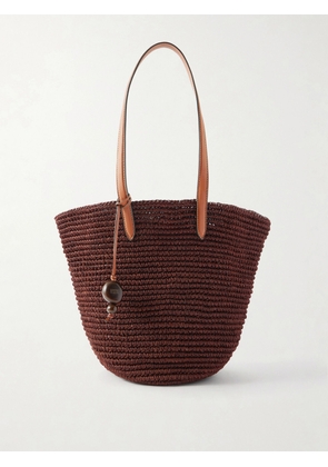 Hunting Season - Market Leather-trimmed Woven Raffia Tote - Brown - One size
