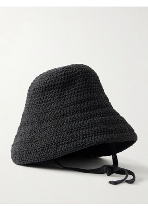 KALLMEYER - Anouk Crocheted Cotton-blend Bucket Hat - Black - S/M,M/L