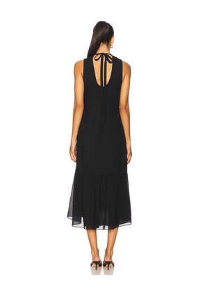 Theory Tiered Tie Neck Dress in Black. Size 4. Also in 0.