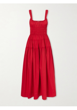 DÔEN - Clover Organic Cotton-poplin Midi Dress - Red - xx small,x small,small,medium,large,x large,xx large