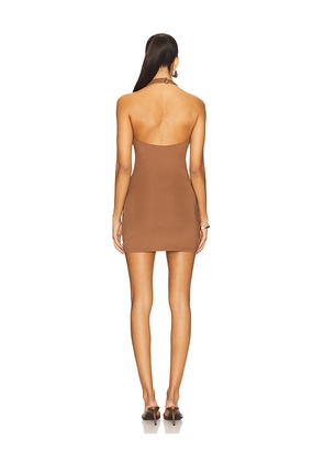 superdown Chloe Halter Mini Dress in Brown. Size XS. Also in S, XXS.