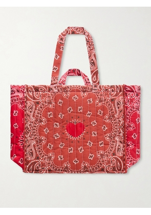 CALL IT BY YOUR NAME - Maxi Cabas Coeur Quilted Printed Tote - Red - One size