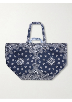 CALL IT BY YOUR NAME - Maxi Basket Printed Cotton Tote - Blue - One size