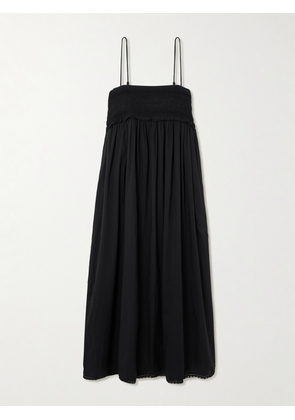 Posse - Danielle Lace-trimmed Cotton Midi Dress - Black - xx small,x small,small,medium,large