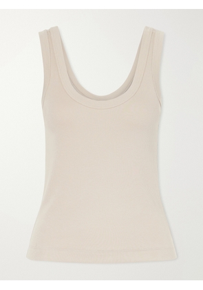Brunello Cucinelli - Ribbed Cotton-blend Jersey Tank - Neutrals - xx small,x small,small,medium,large,x large