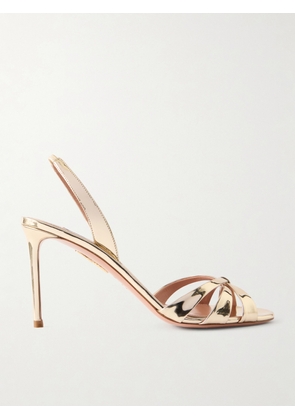 Aquazzura - Tati 85 Metallic Leather Sandals - Gold - IT36,IT36.5,IT37,IT37.5,IT38,IT38.5,IT39,IT39.5,IT40,IT40.5,IT41,IT41.5,IT42