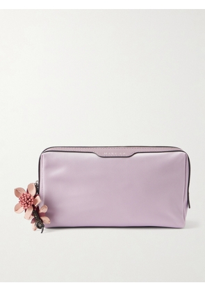 Anya Hindmarch - Sakura Blossom Leather-trimmed Shell Cosmetics Case - Purple - One size