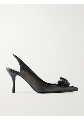Magda Butrym - Rose Leather Pumps - Black - IT35,IT36,IT37,IT38,IT39,IT40,IT41