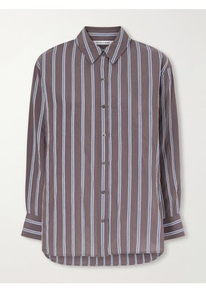 Veronica Beard - Lloyd Striped Woven Shirt - Brown - US0,US2,US4,US6,US8,US10,US12