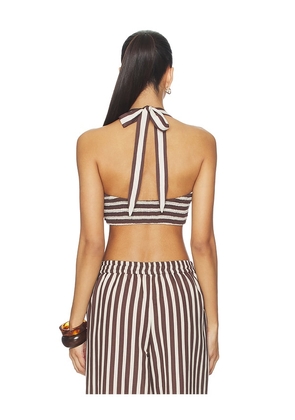 ROCOCO SAND Neck Tie Bandeau in Brown. Size XS. Also in L, M, S, XXS.