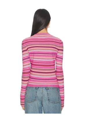 PISTOLA Madison Long Sleeve Crew Neck Sweater in Pink. Size L. Also in XS, S.