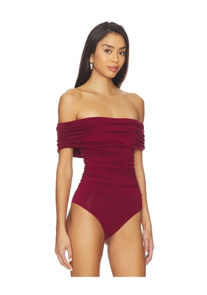 Undress Code Buttercup Bodysuit in Burgundy. Size M. Also in XS, S, L, XL.