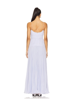 AMUR Saylor Pleated Gown in Blue. Size 12. Also in 6.